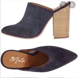 NWOT MATISSE ANNIE MULES BLUE SUEDE FREE PEOPLE